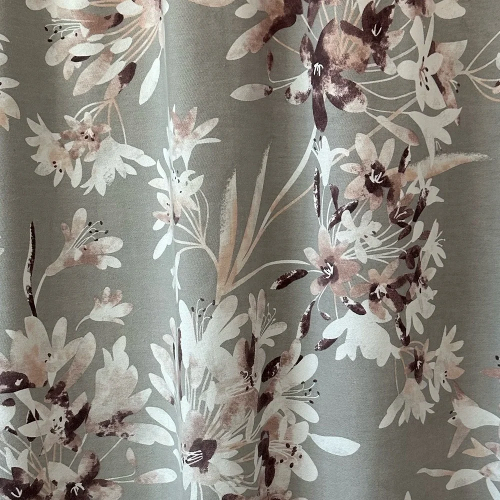 Floral Shower Curtain in Gray and Pink
